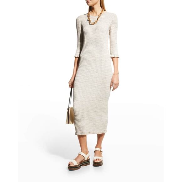 Veronica Beard tan bodycon  Richie Knit Dress size XL - Picture 2 of 12